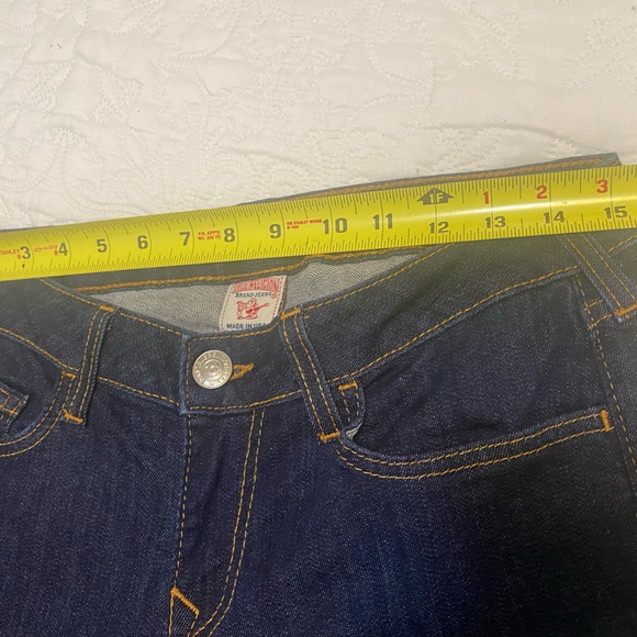 True Religion Carrie Low Rise Dark Blue Flare Jeans - Picture 13 of 16